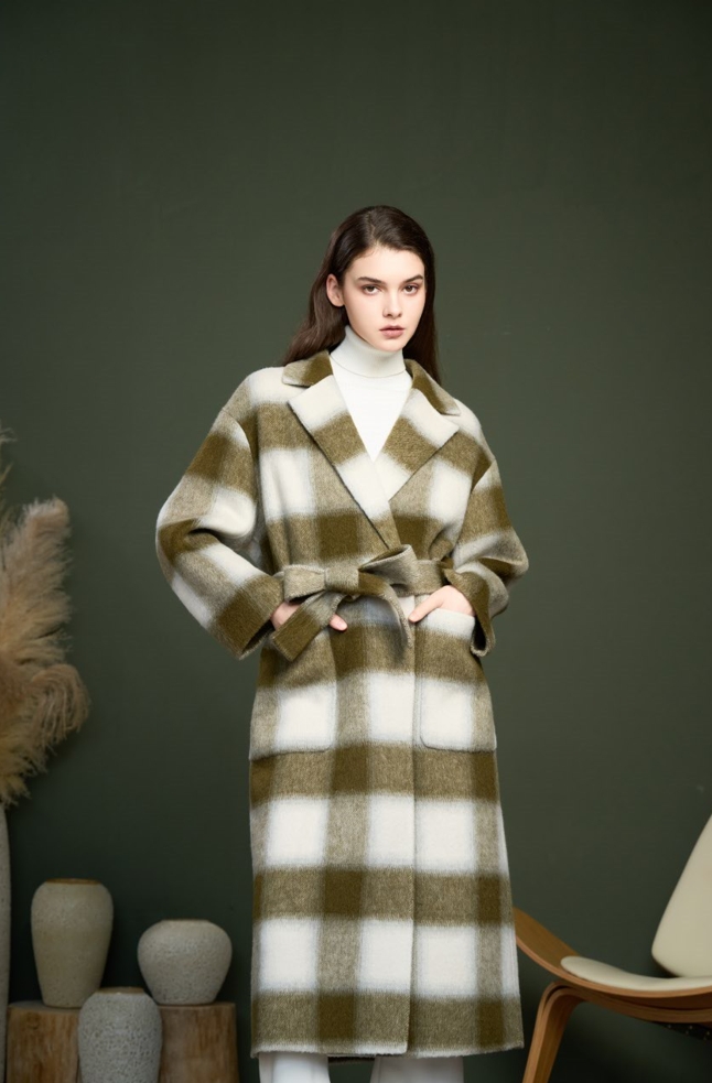 Tweed plaid coat