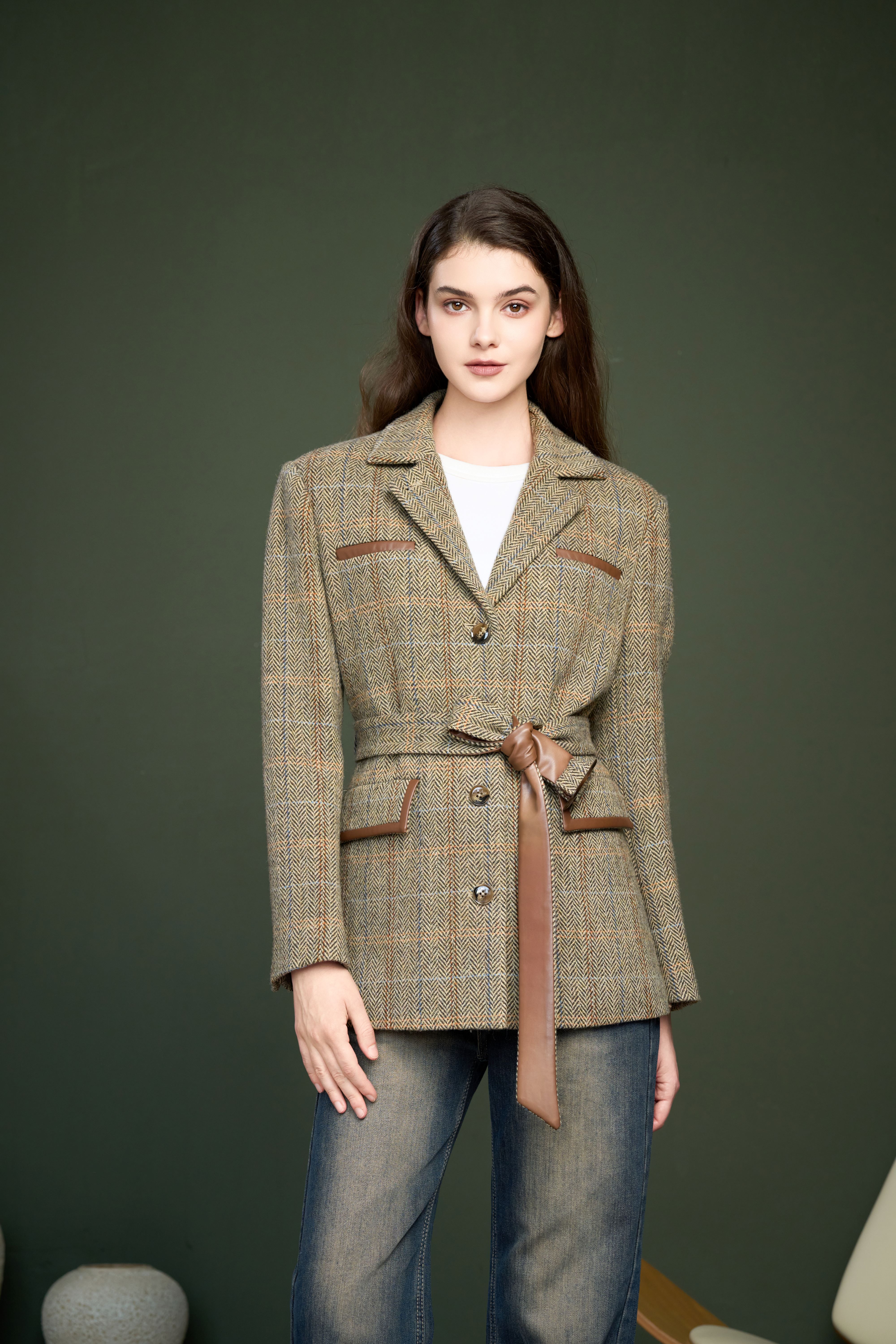 Tweed plaid suit