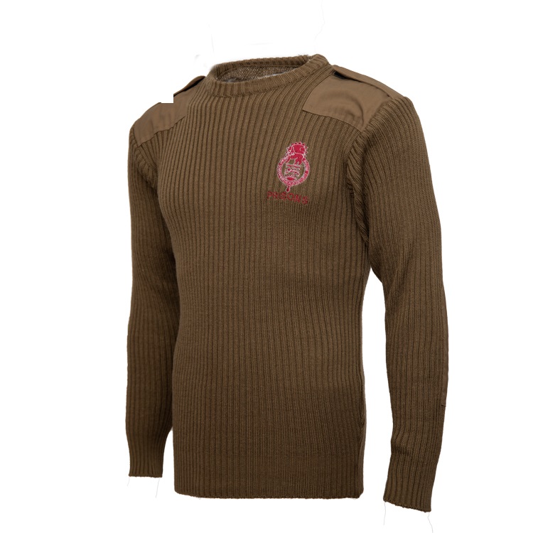 Khaki Color Round Neck Army Pullover Acrylic Sweater