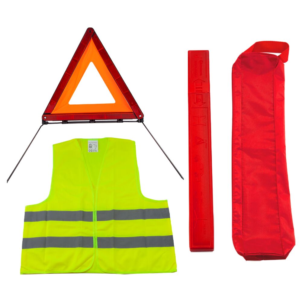 Security set, safety vest and triangle