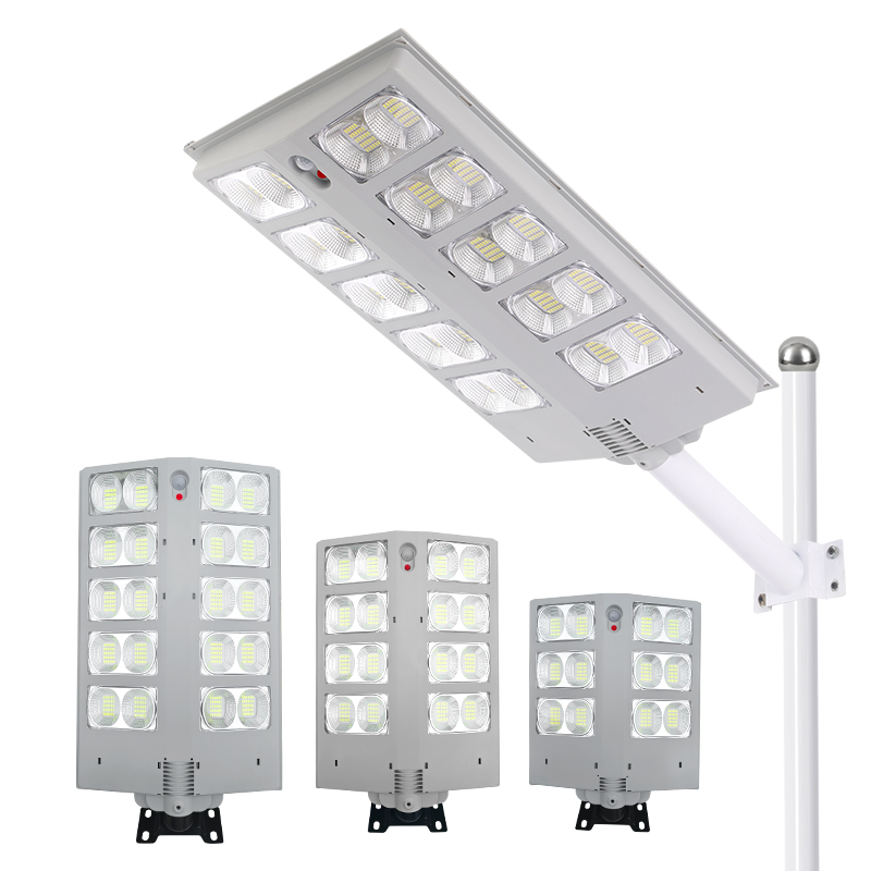 Outdoor modern design high brightness solar powered led street lamp all in one integrated solar lamp