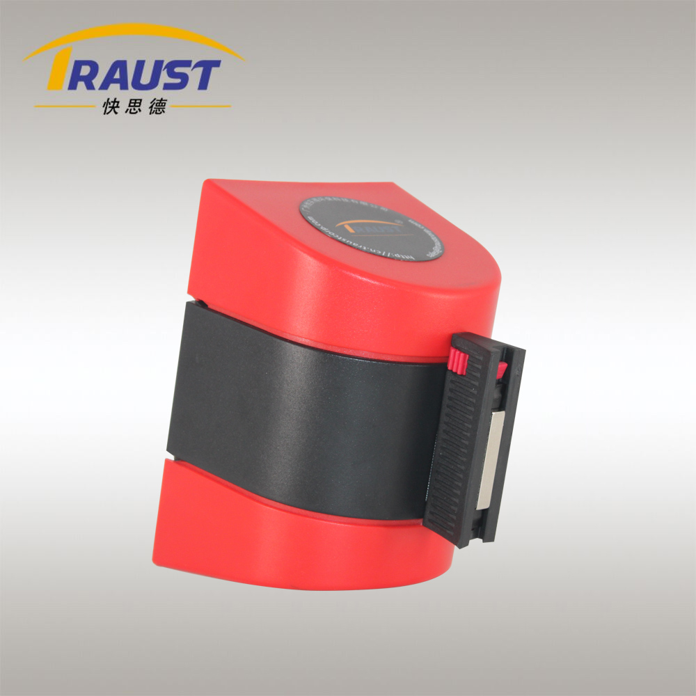 magnetic wall mounted retractable belt barrier stanchion