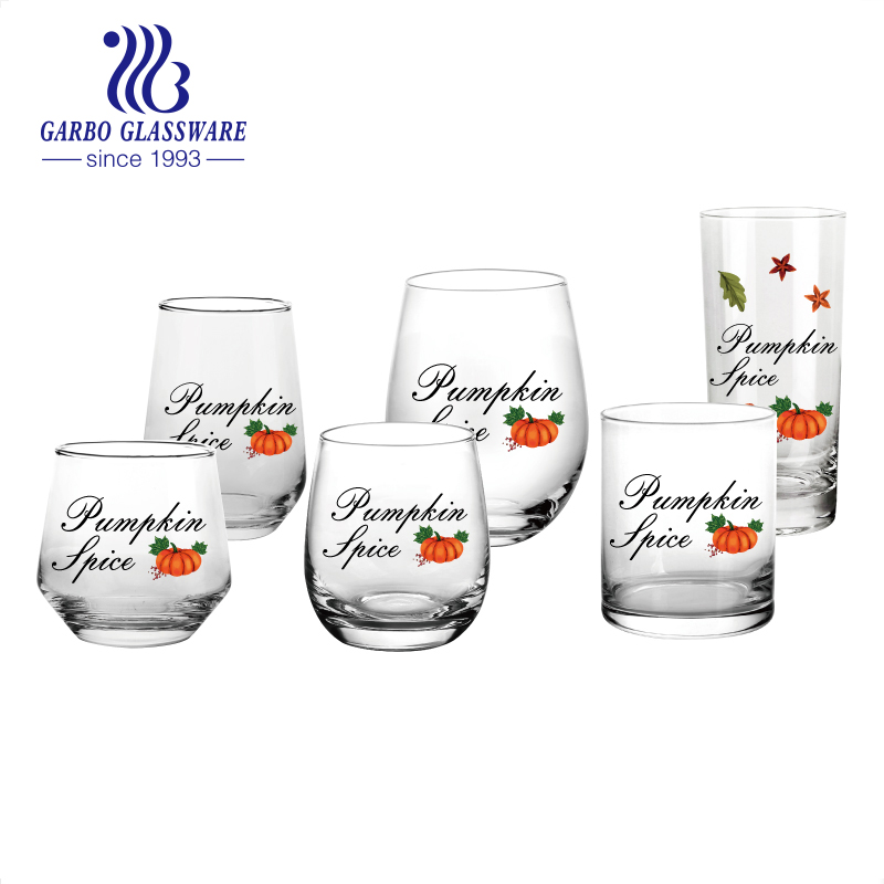 12oz wine glass with decals logo