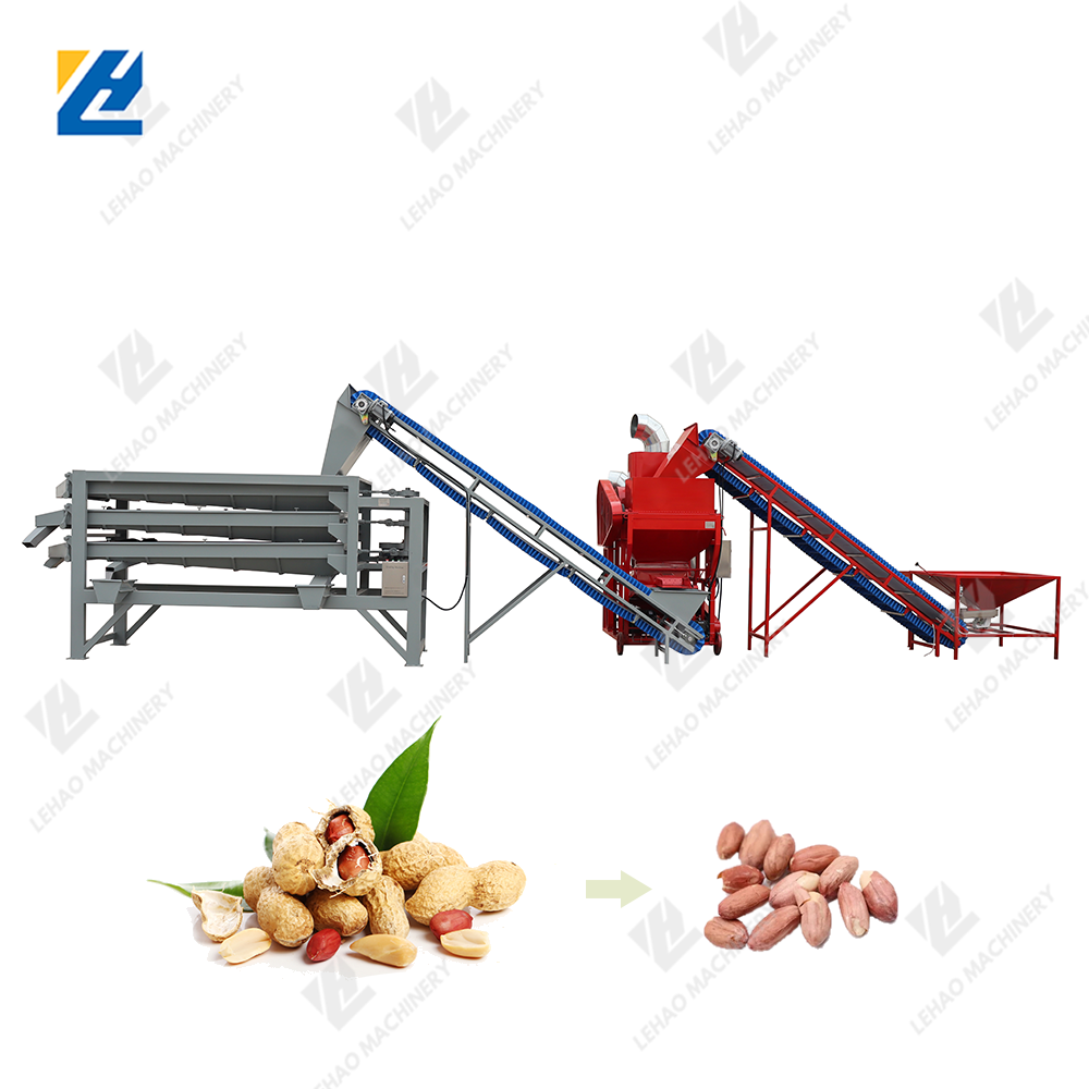 Peanut shelling and grading machine