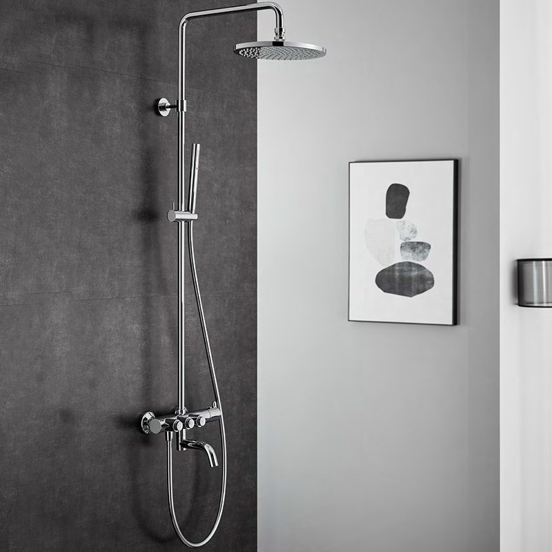 FLOVA Thermostatic bath/shower mixer with GoClick-3 volume control buttons - Brushed Gold