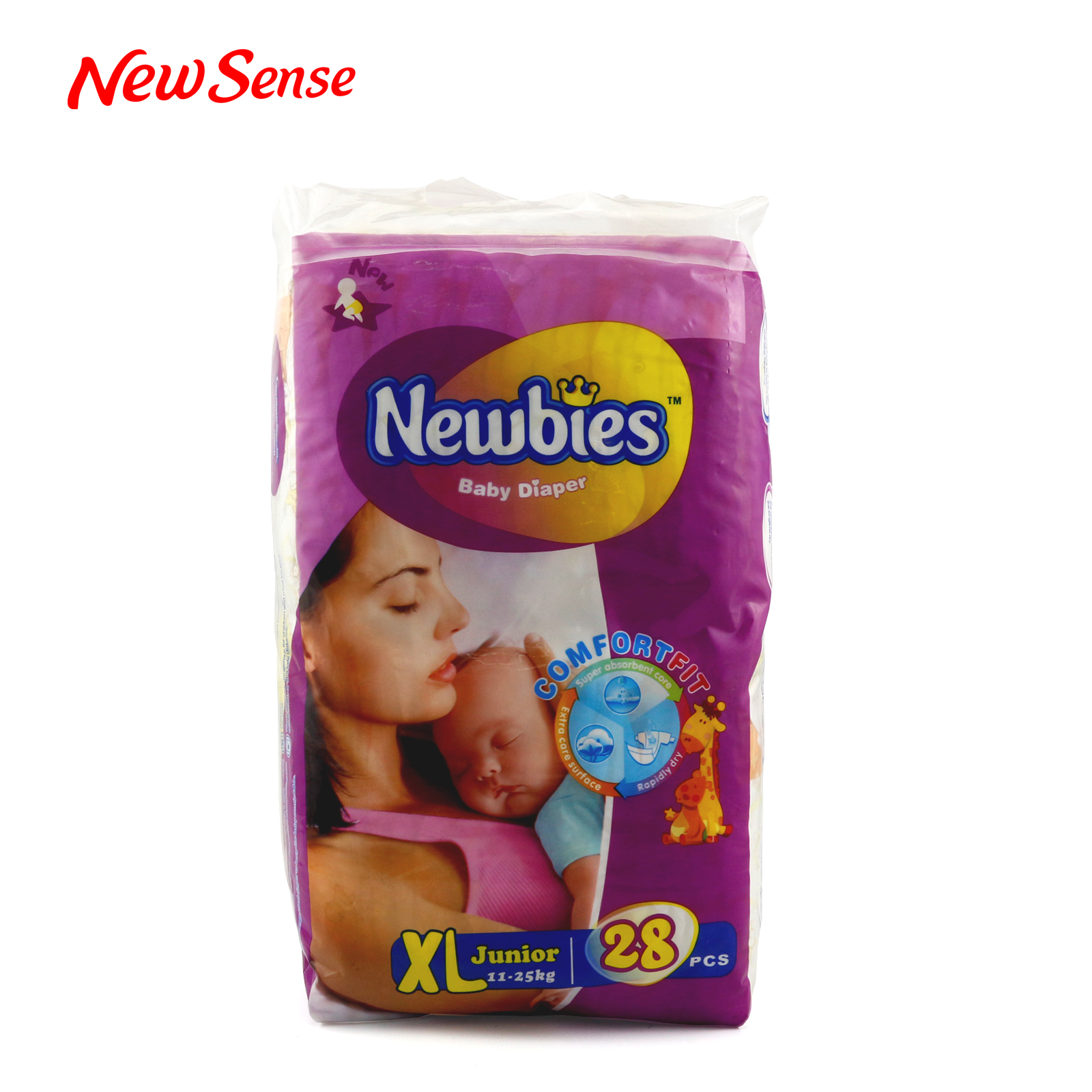 Newbies Baby Diaper S44+M40+L36+XL28