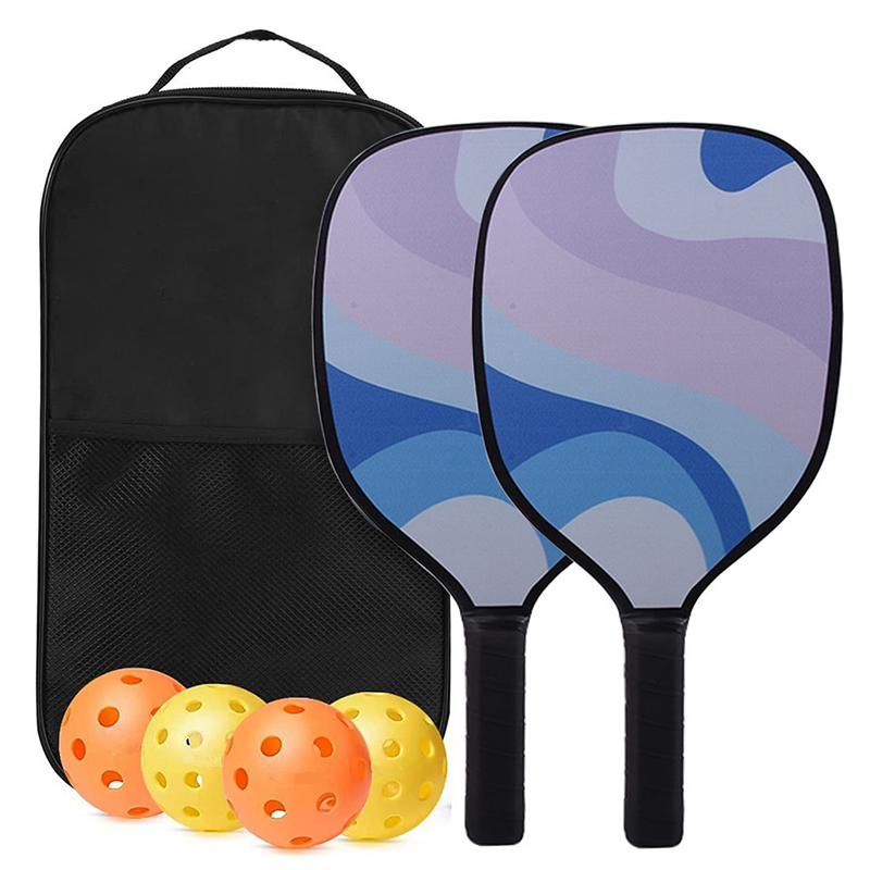4 Balls Pickleball Paddle Racket Set Of 2 Edgeless Wholesale Pickle Ball Wood Pickleball Paddle