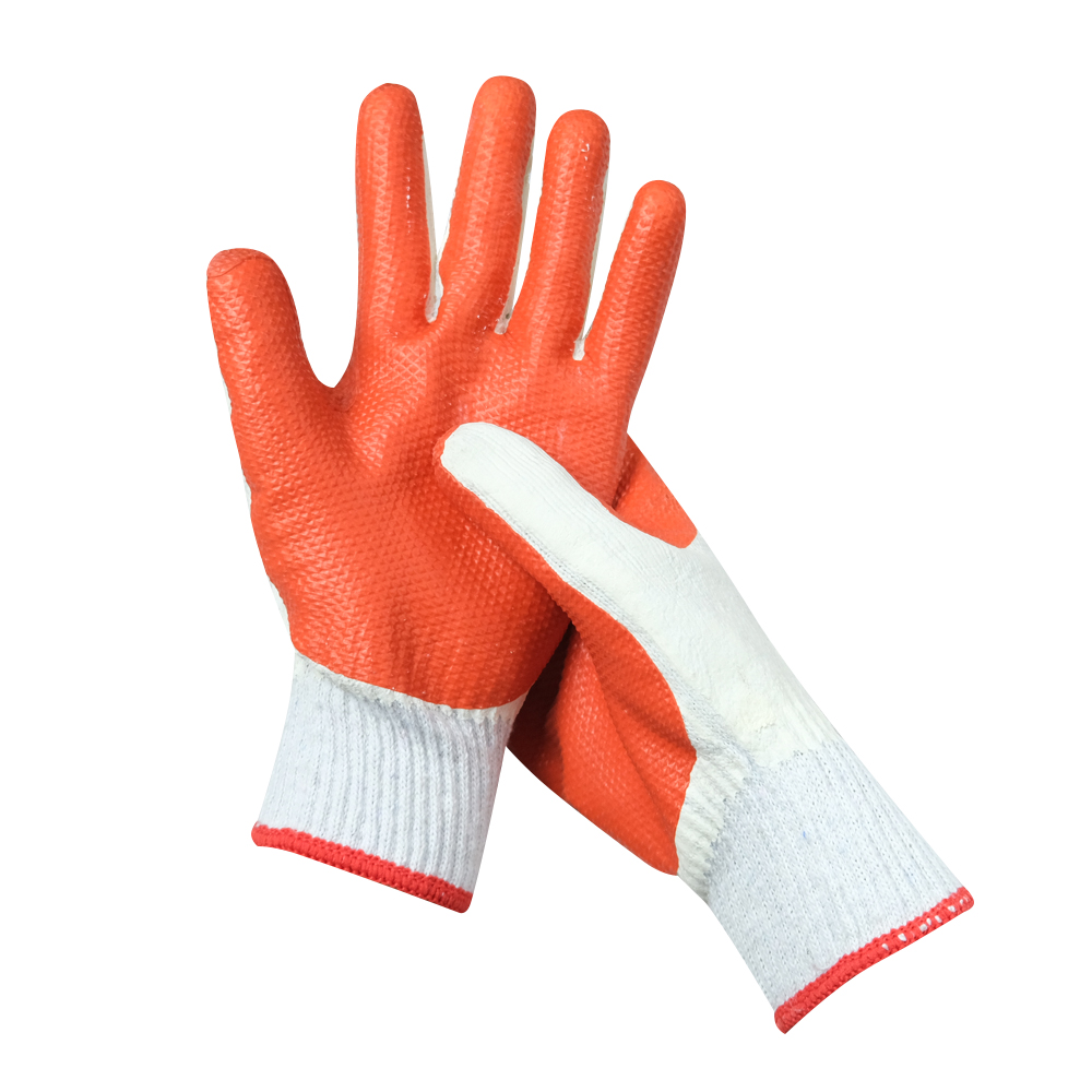 Zhongshang Construction and customized heavy-duty orange PVC rubber coated work gloves
