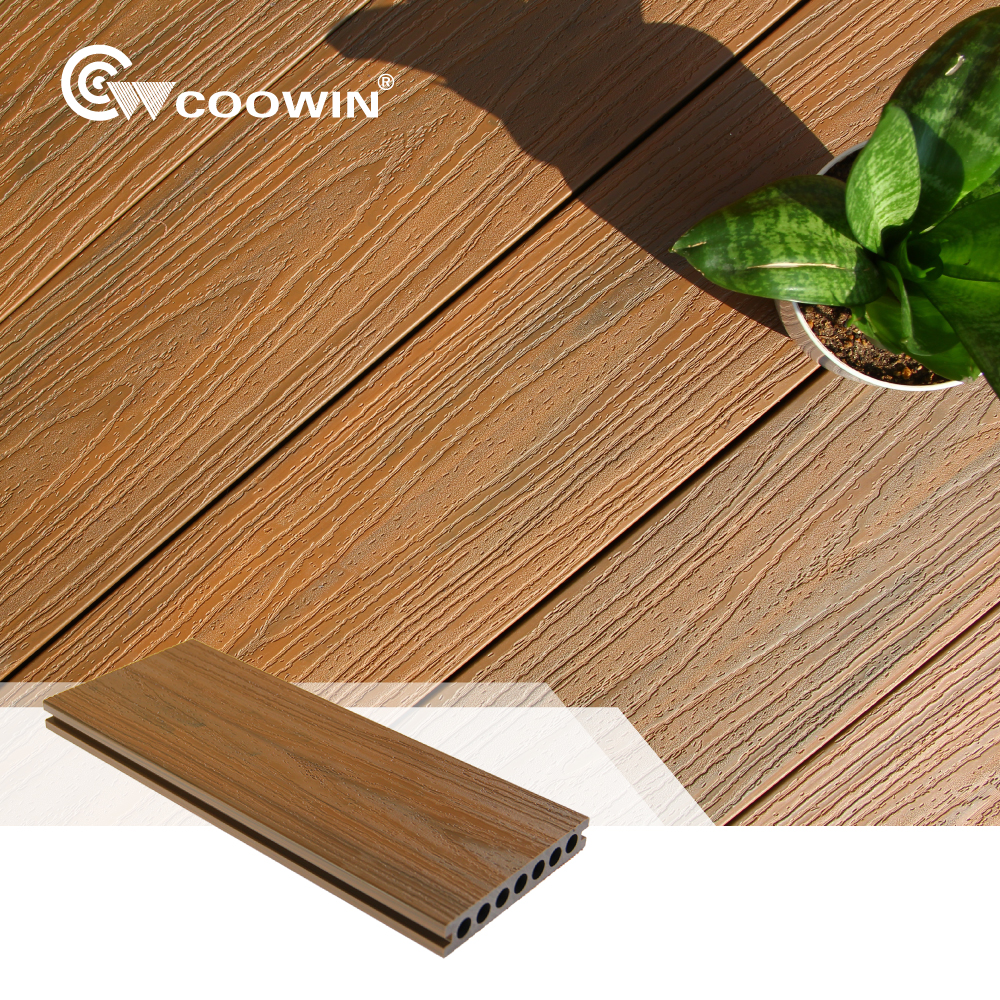 Coowin Hot sale High quality balcony Deep 3D embossed Abrasion Resistance composite decking
