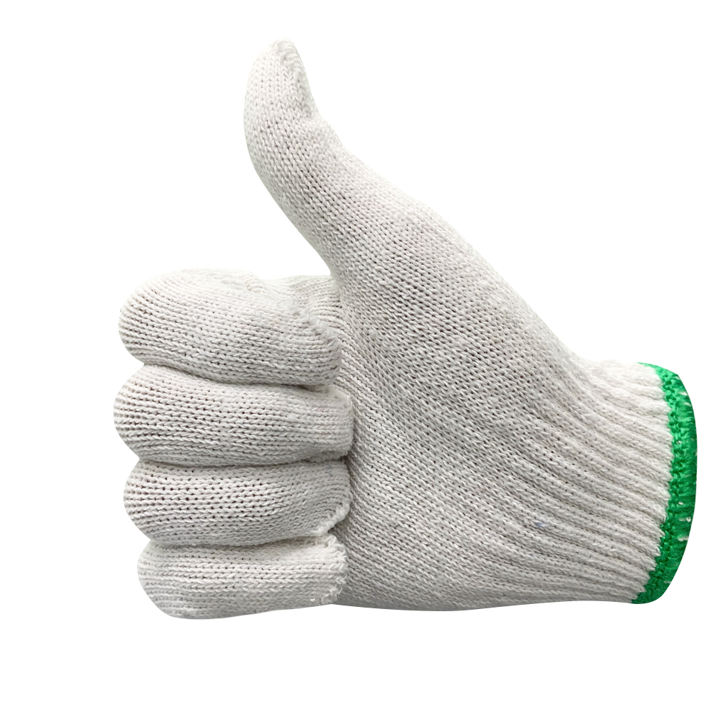 Zhongshang China Wholesale Safety Work Glove Industrial Natural White Cotton Knitted Gloves