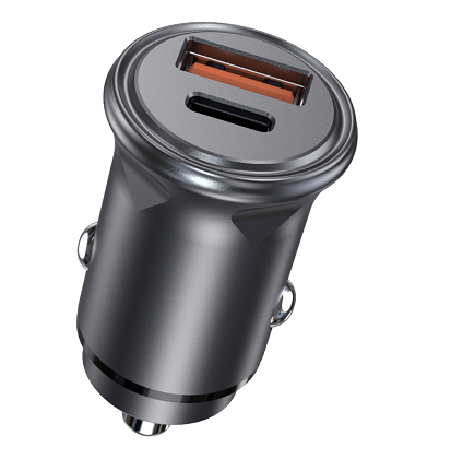 Metal-CHARGER ，2 USB SHORT BODY 1xQC + 1PD