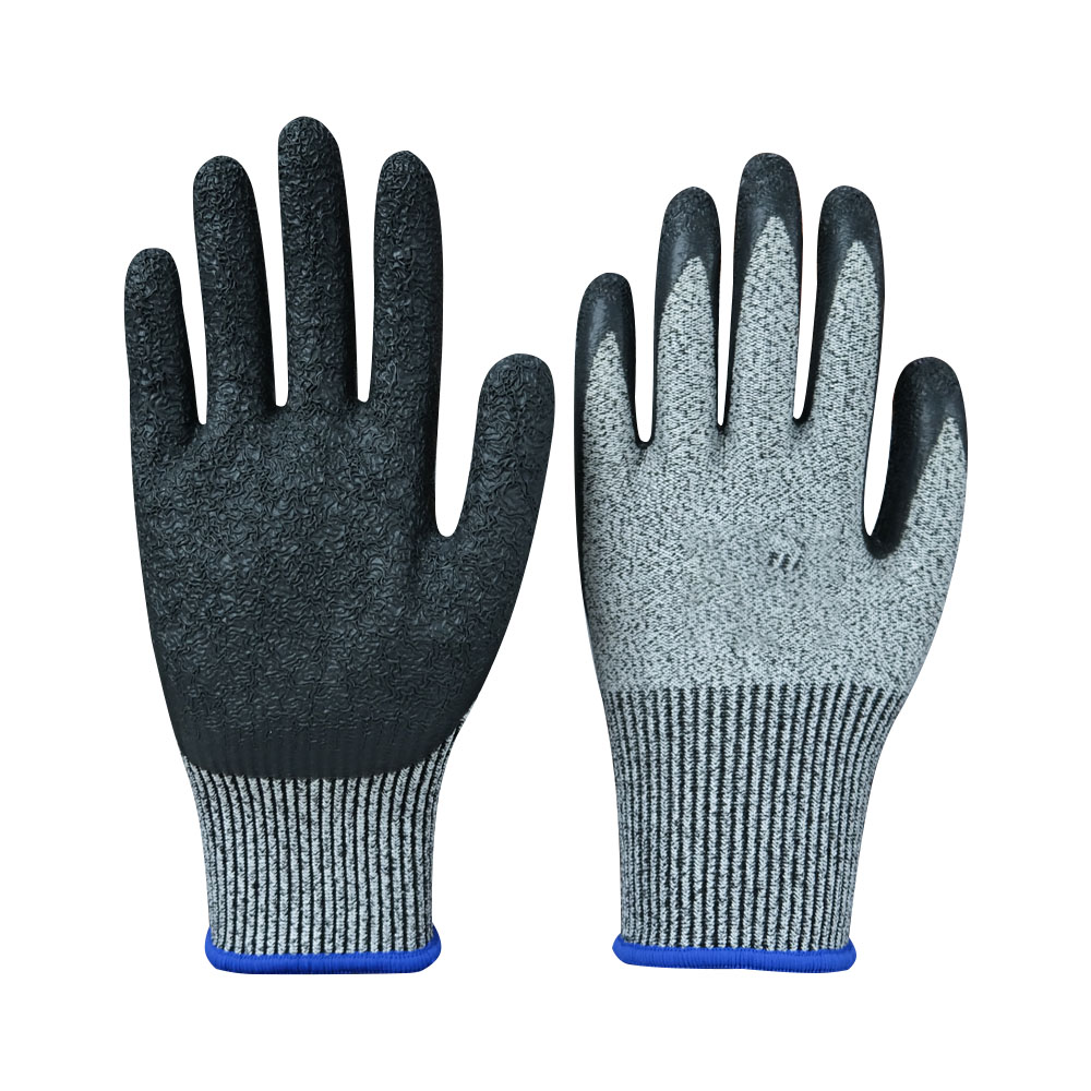 Hot Sale Custom Cotton Rubber Coated Gloves Crinkle Latex Construction Safety Work Gloves