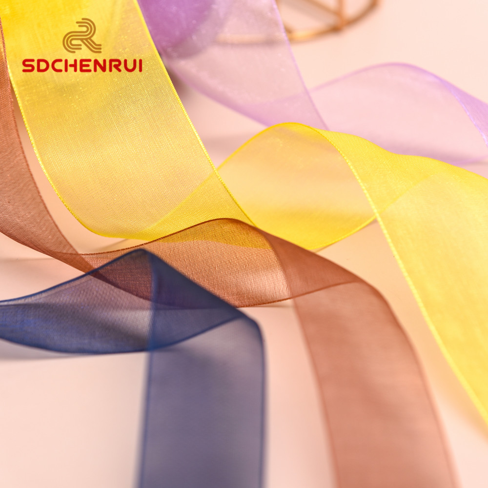 Wholesale factory custom handmade polyester mini organza ribbon