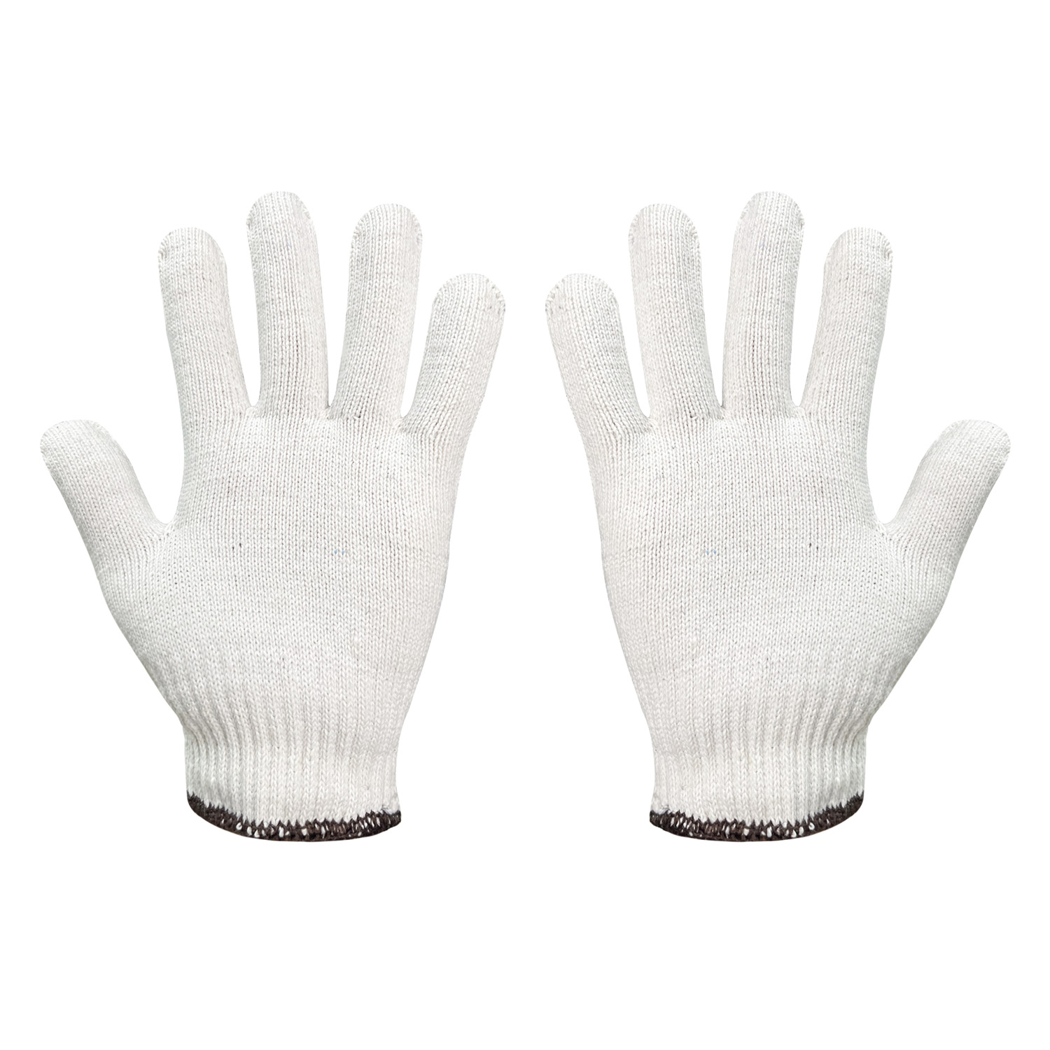 Zhongshang Factory Wear-resistant Nature Bleach White Pure Cotton Knitted Working Safety Gloves