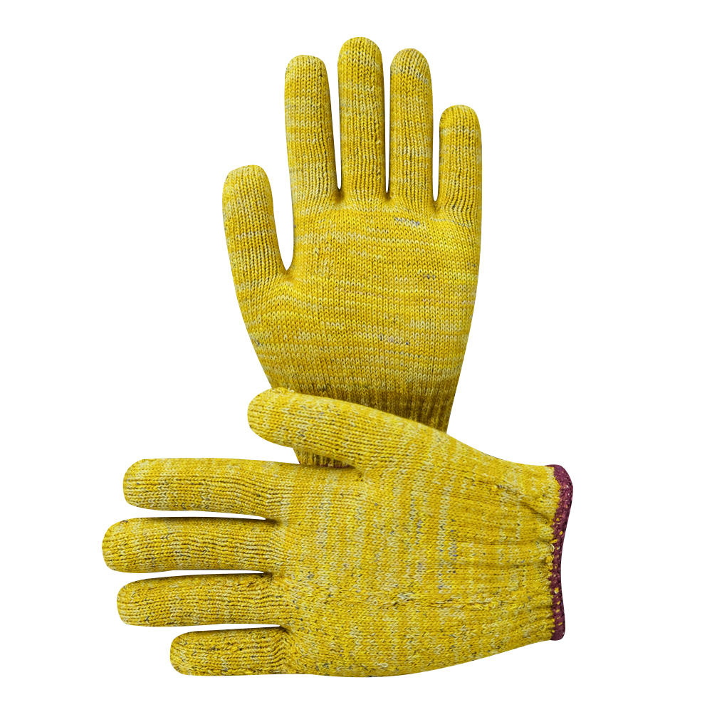 Zhongshang Customized No. 7 Knitted Cotton Daily Hand Yellow Safety Cotton Horticultural Work Gloves