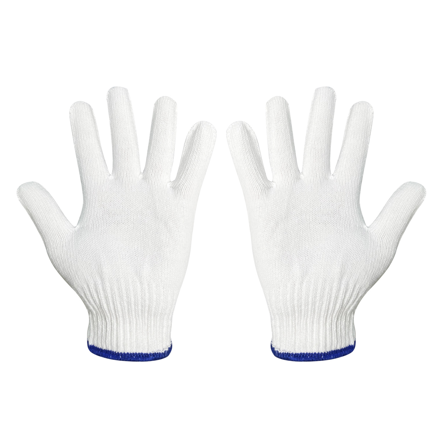 Zhongshang Anti Slip Customized White Cotton Polyester Knitted Safety Protection Work Gloves