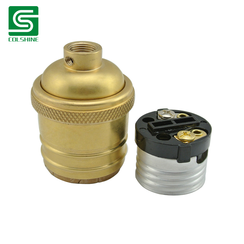 Gold Metal Lamp Holder E26 Light Base