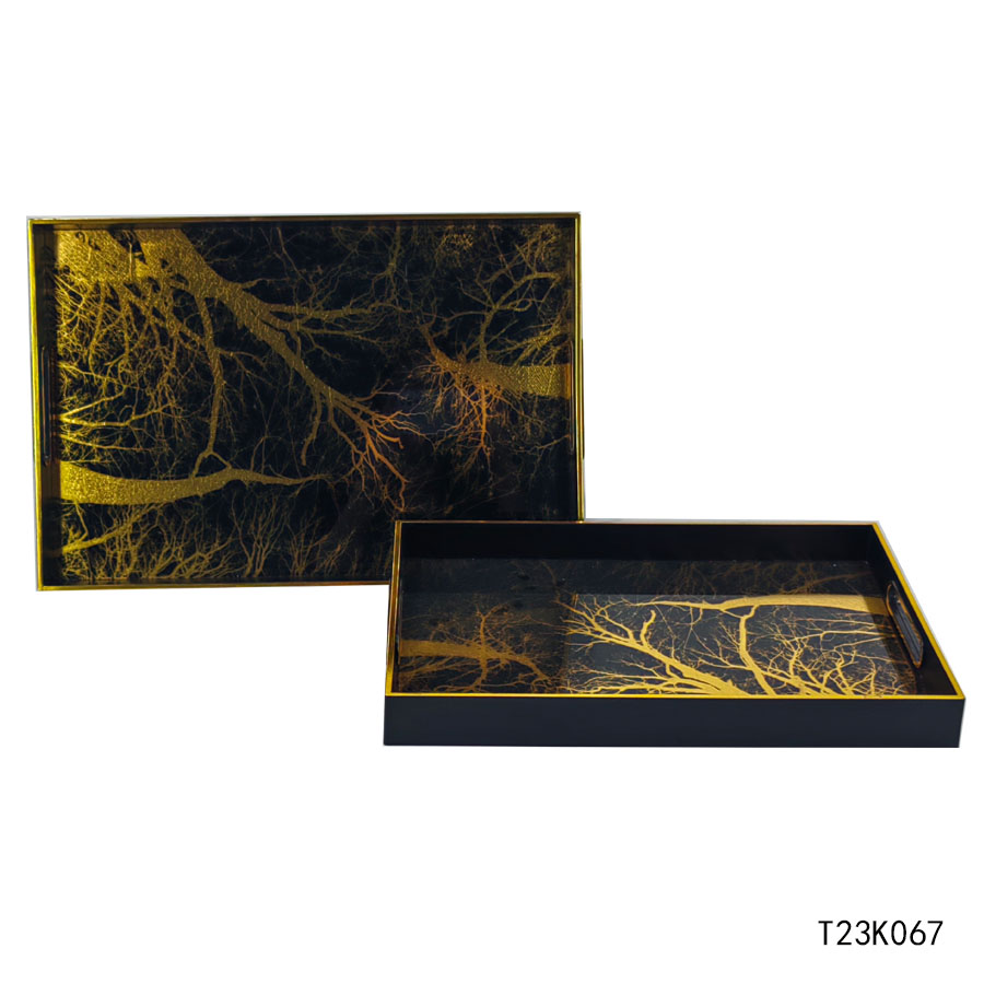 Decorative glass tray