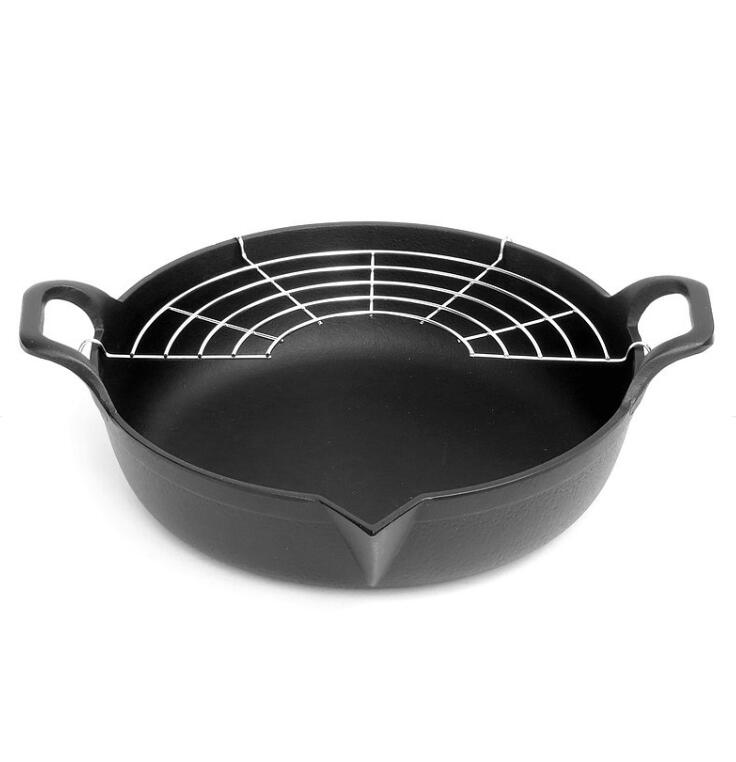 Cast Iron deep fry pan Cast Iron frying pan Cast iron tempura pot