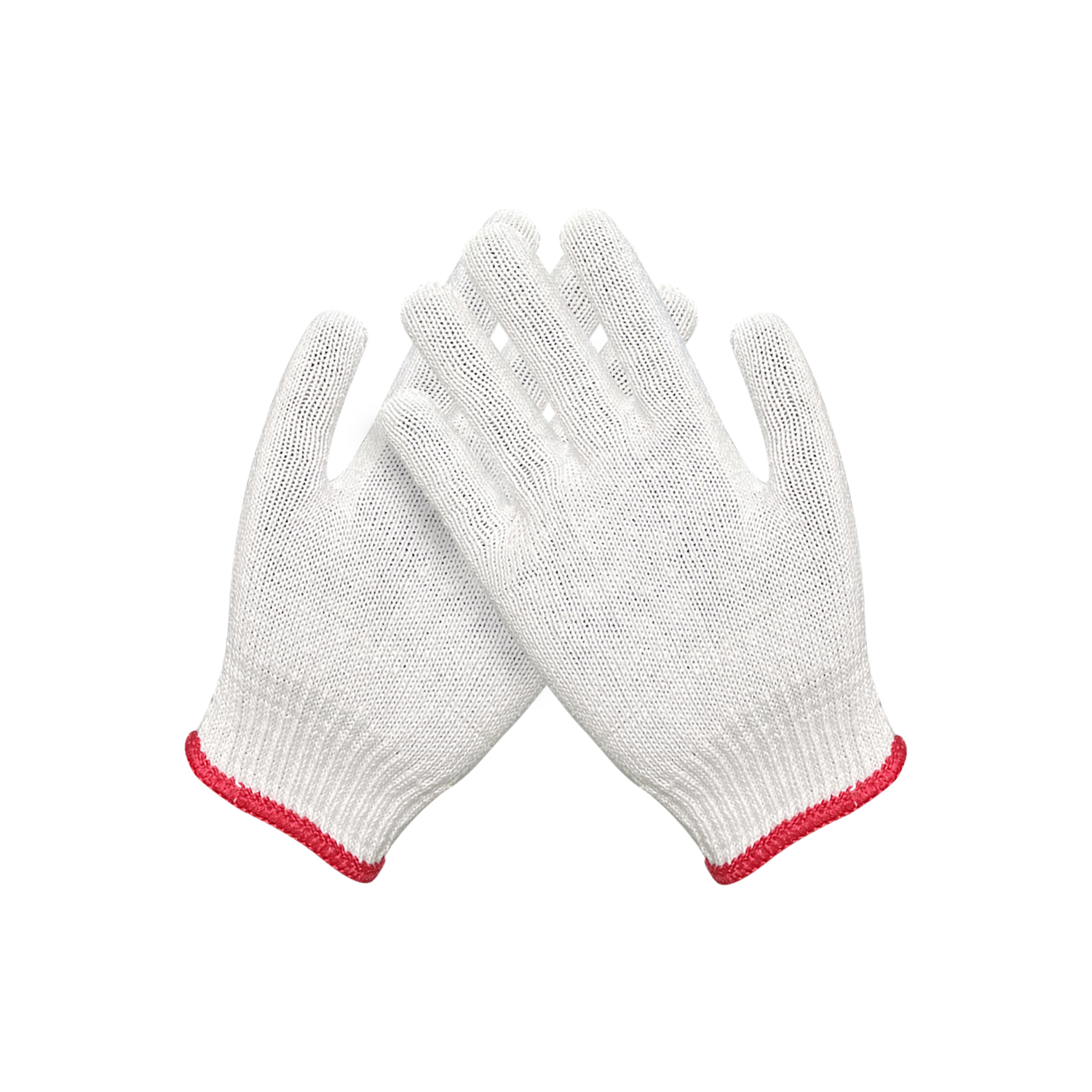 China Factory Work Hand Bleach White Factory Labour White Cotton Knit Safety Work Gloves