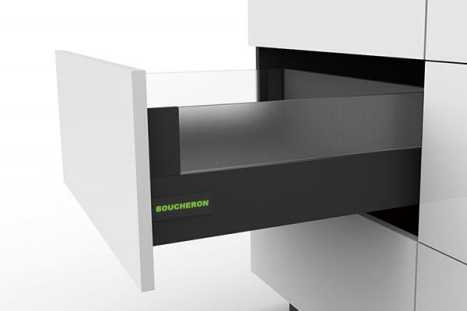 Boucheron 199mm height Metal+Glass drawer box with soft close for 16mm kitchen bathroom wardrobe