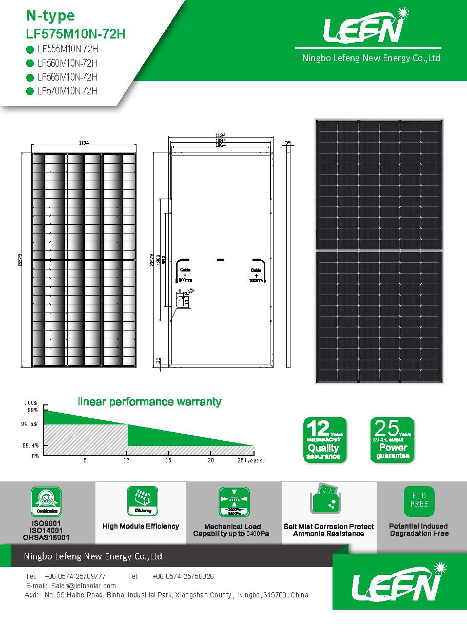 Ningbo LE FENG NEW ENERGY Co., Ltd – Photos produits 1