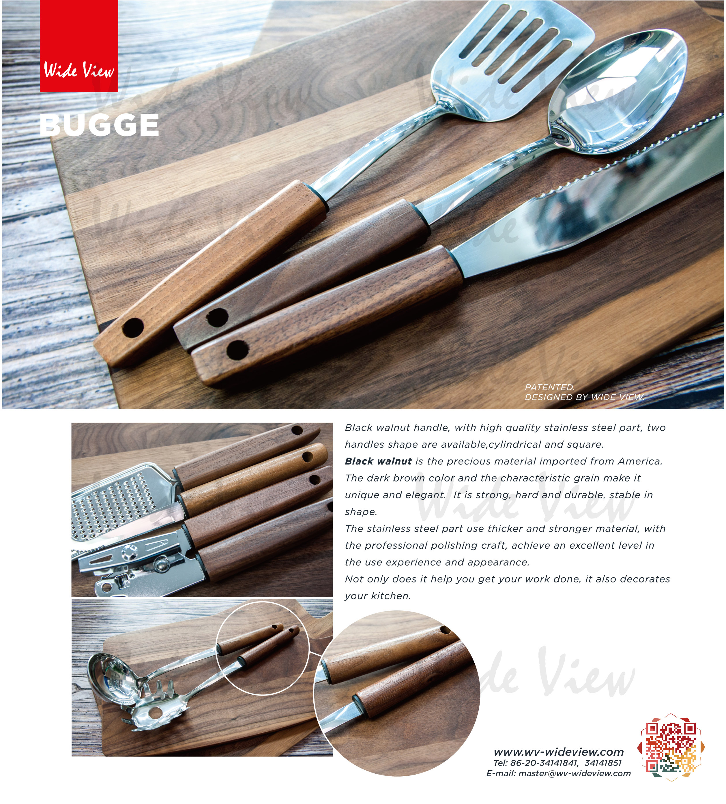 Kitchen tools with blackwalnut handle high qualiti stainless steel