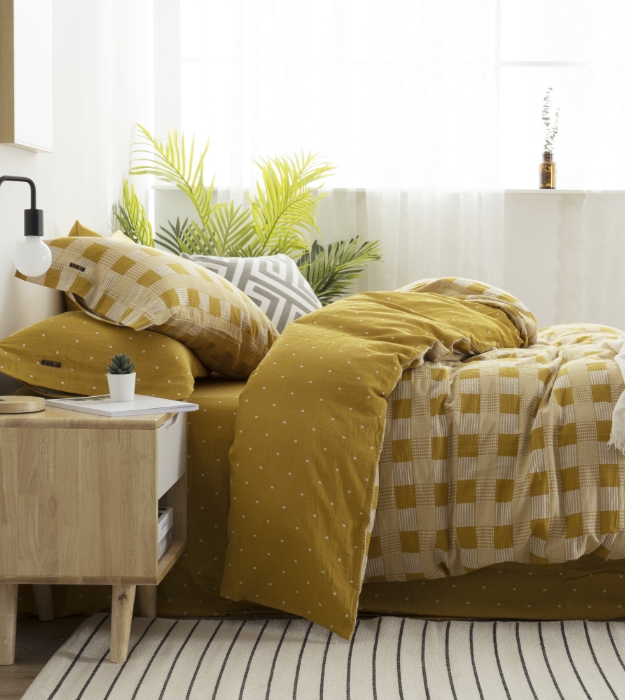 Yarn dyed double layer yarn cotton duvet cover