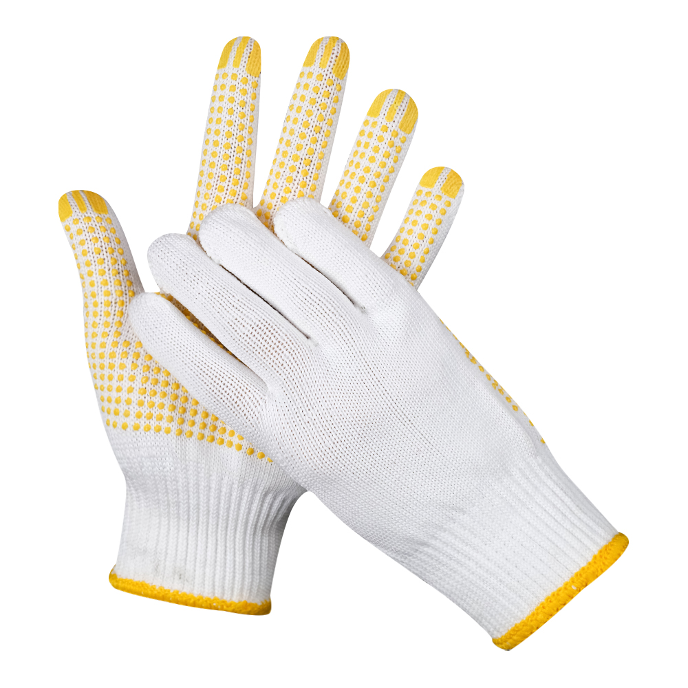 Zhongshang Wholesale Garden Work Single sided PVC Point Construction Site Nylon Gloves