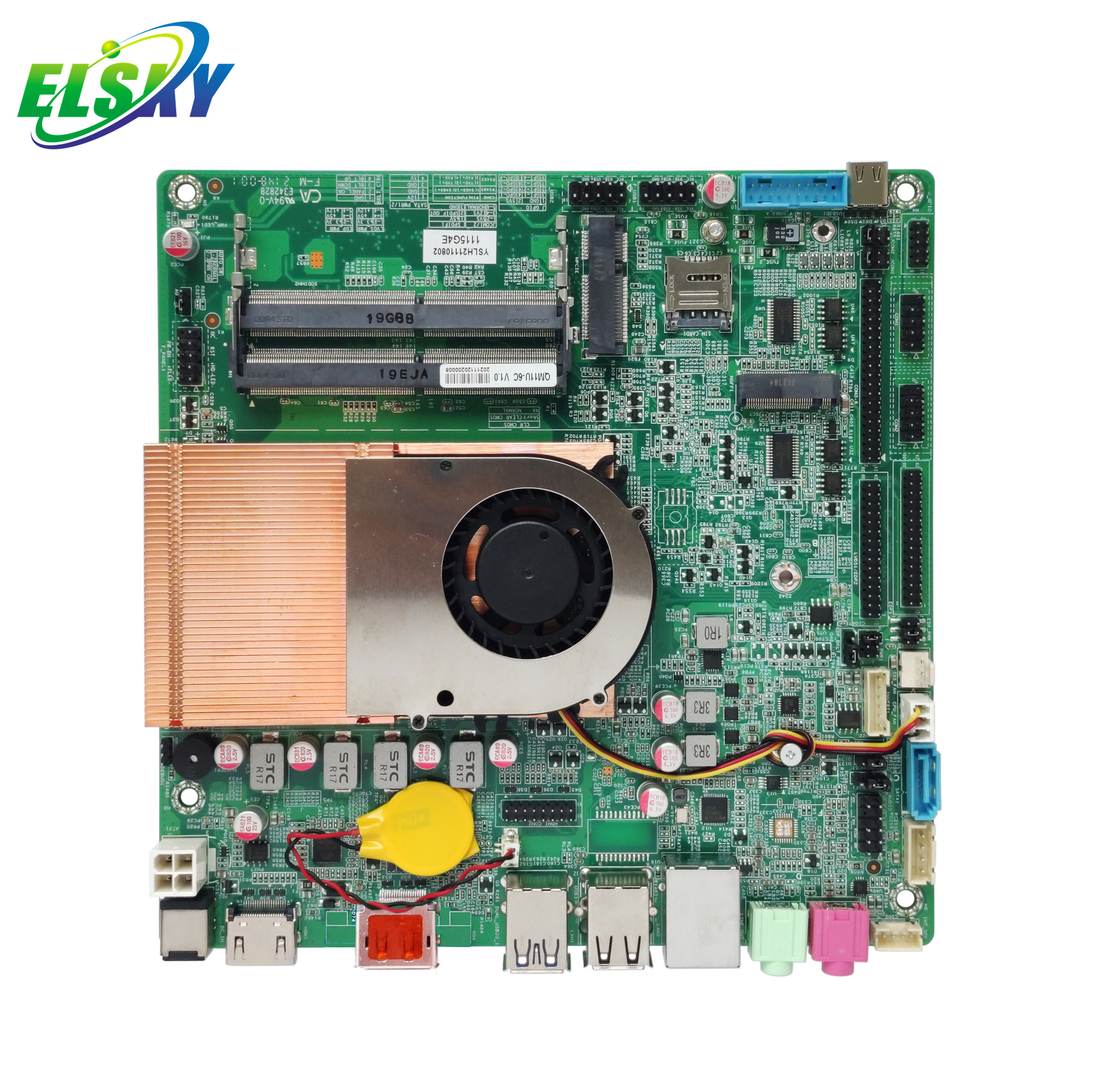 ELSKY Mini-ITX Motherboard QM11U Supports Intel CPU Tiger Lake 11th Generation CORE i3 i5 i7