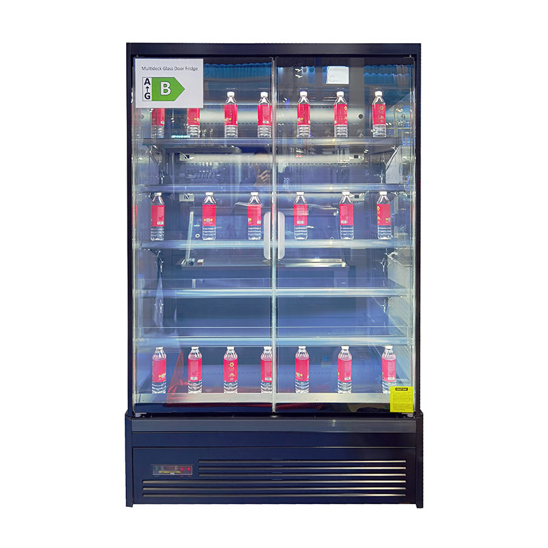 Self-contained Low Energy Multideck Two Door Display Refrigerator
