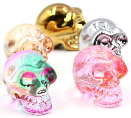 AB Plated Colorful Human Skull Quartz Crystal Jewelry Accessories 18*21*27mm Skull 3d Model