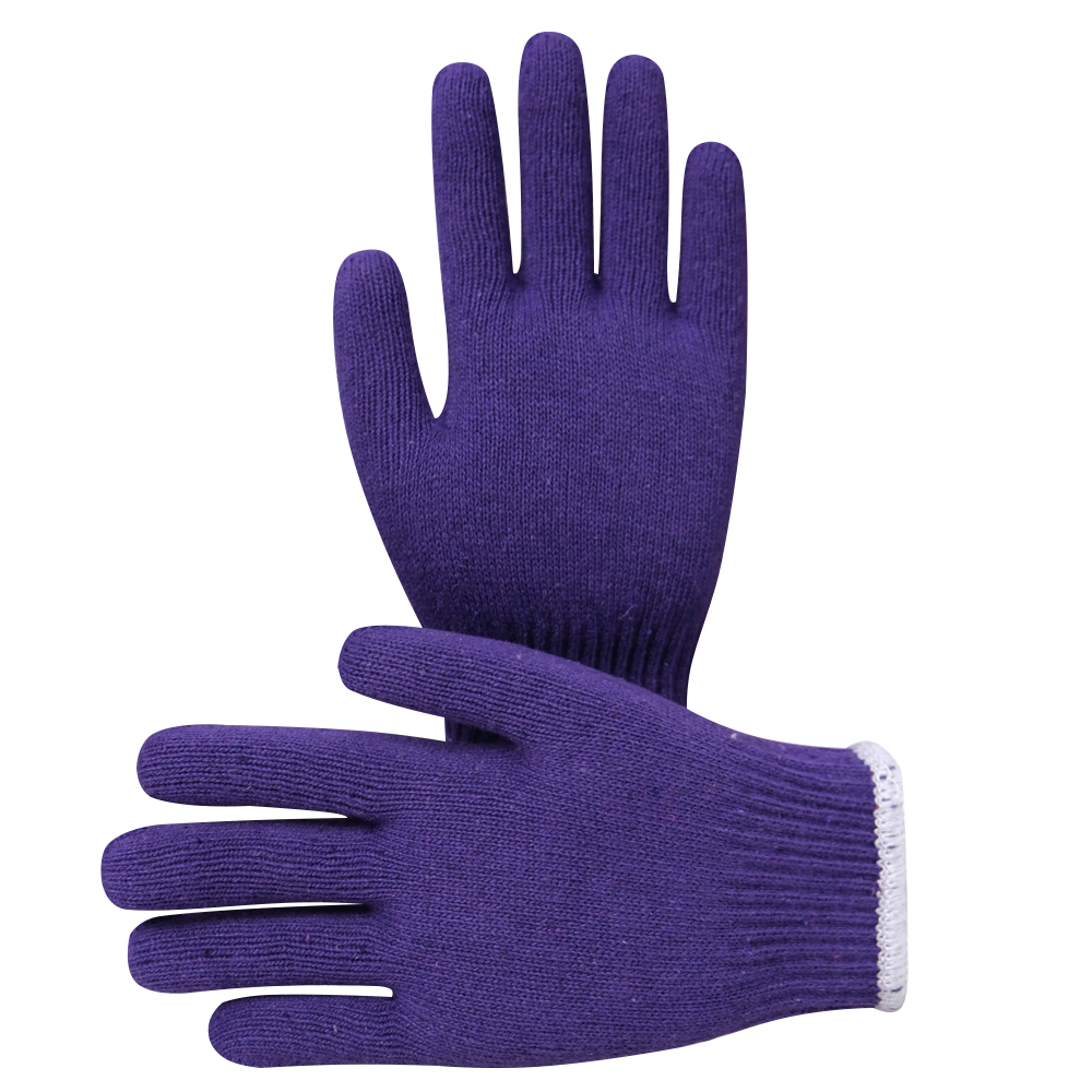 Zhongshang Factory uses cotton for manual labor protection, cotton knitted safety work gloves
