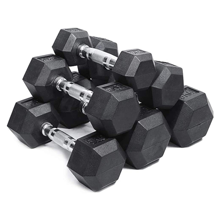 Commercial Workout Sport 5Kg 10Lb 10Kg 20Kg 30Kg Rubber Hex Gym Hexagonal Dumbbell Weights Set