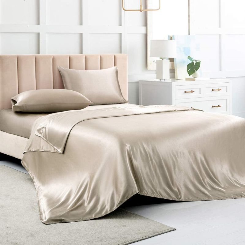 Solid Satin Fitted Sheet Set