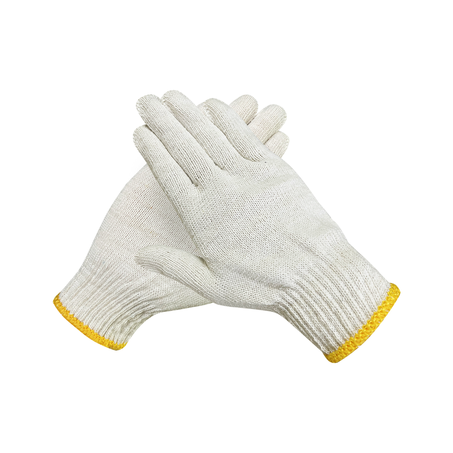 Zhongshang Factory Supply Safety Cotton Knitted Gloves Nature White Labour Working Protection Gloves