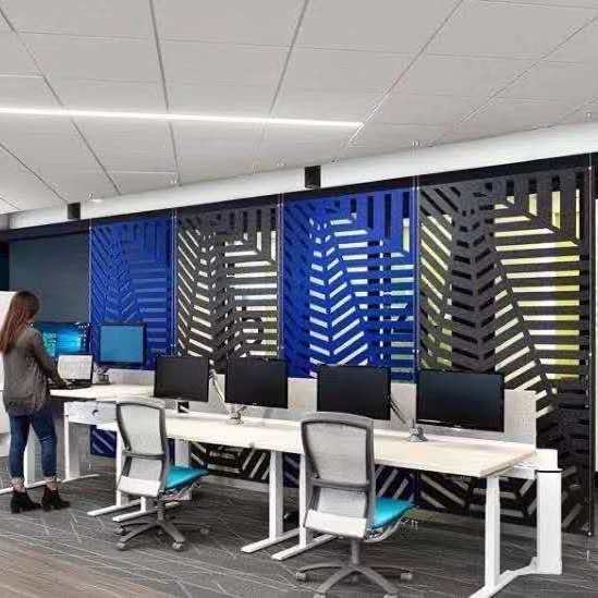 WELLYOUNG hollow design polyester acoustic fabric panel office sound screen