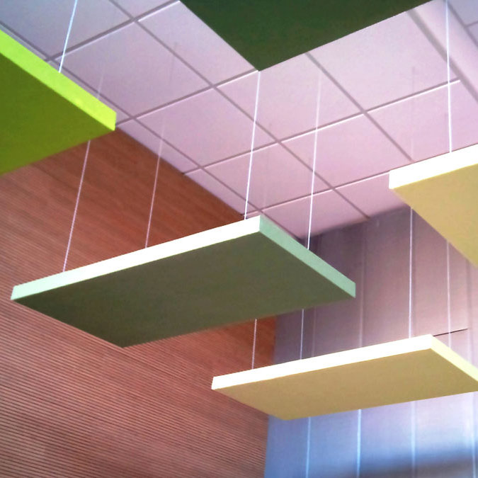 WELLYOUNG Suspended Acoustic Ceiling Baffles PET ceiling cloud