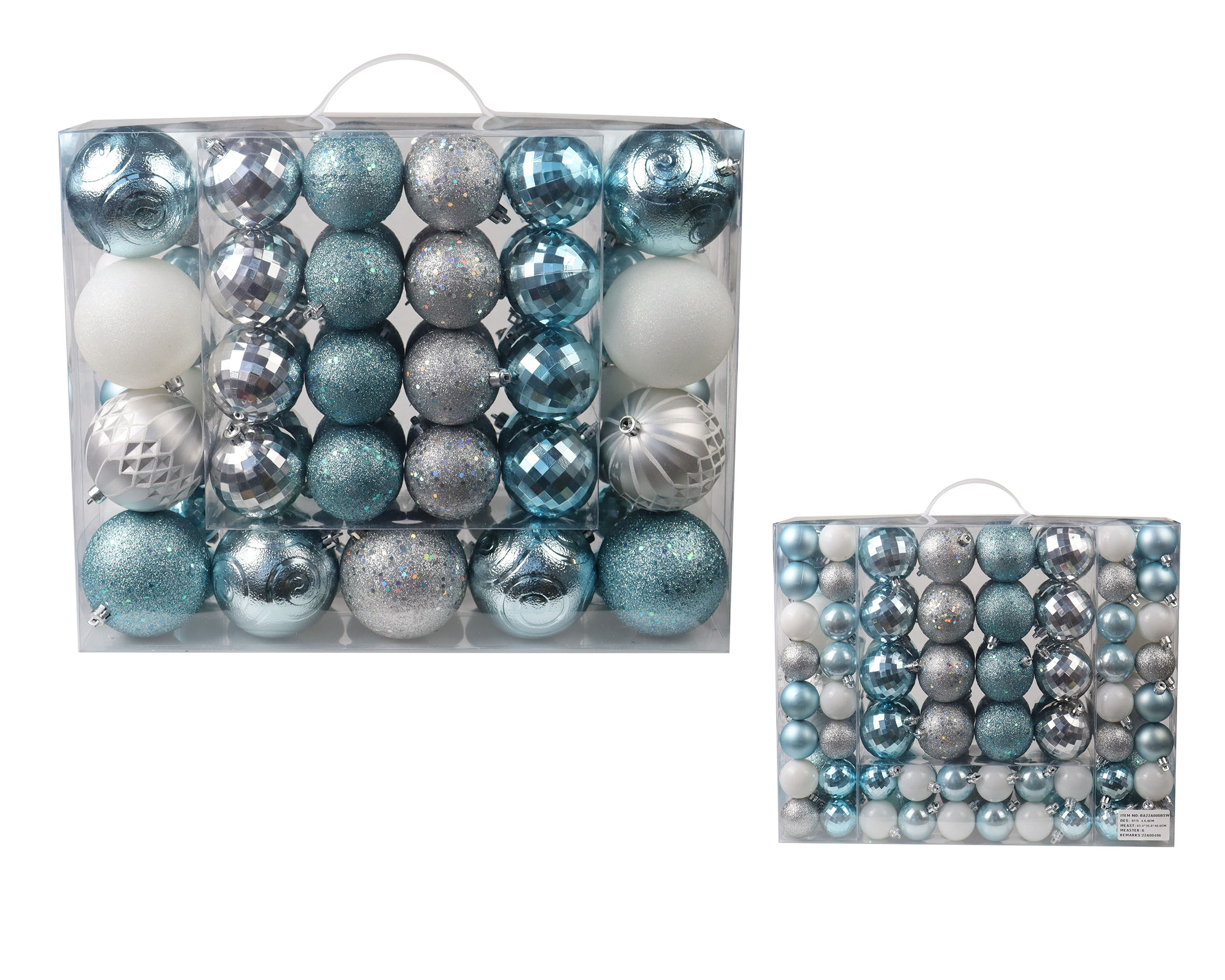 87CT Christmas Tree Ornaments 4,6,8CM Plastic Christmas Ball