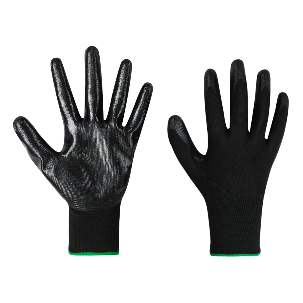 Cheap Custom Black Polyester Nylon Nitrile Coated Construction Work Gloves