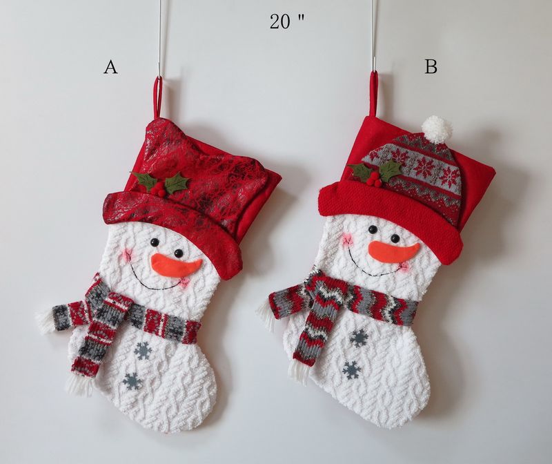Red&White Series Snowman Stocing Christmas Decoration