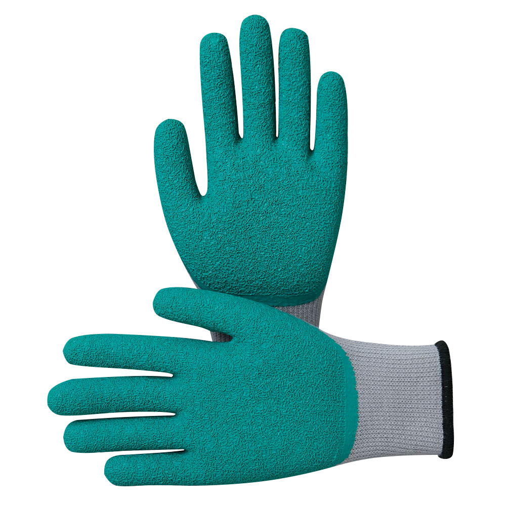 Zhongshang High Quality Industrial Latex Coating Pleated Garden Home Durable Work Safety Gloves
