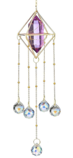 Crystal Suncatcher-AB Finished Crystal Point Diamond Bicone