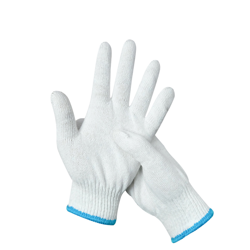 Zhongshang Factory Cheap White Cotton Knitted Custom Logo Construction Working Hand Safety Gloves