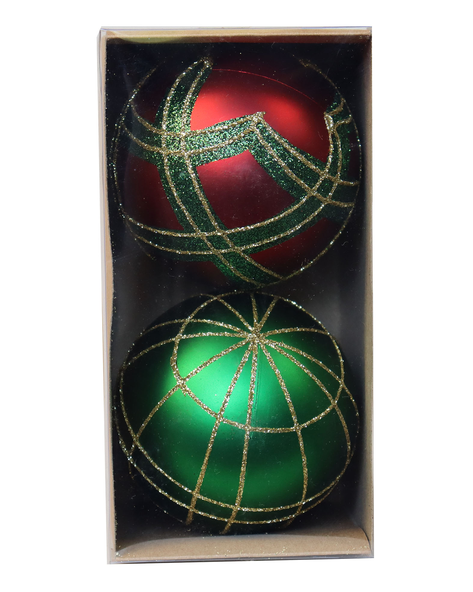 2PCS Christmas Tree Ornaments 8CM Plastic Christmas Ball