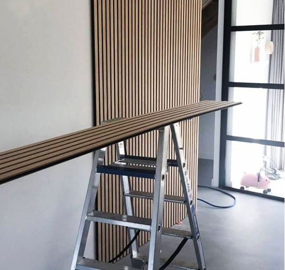 Easy install acoustic wooden slats wall panel for feature wall