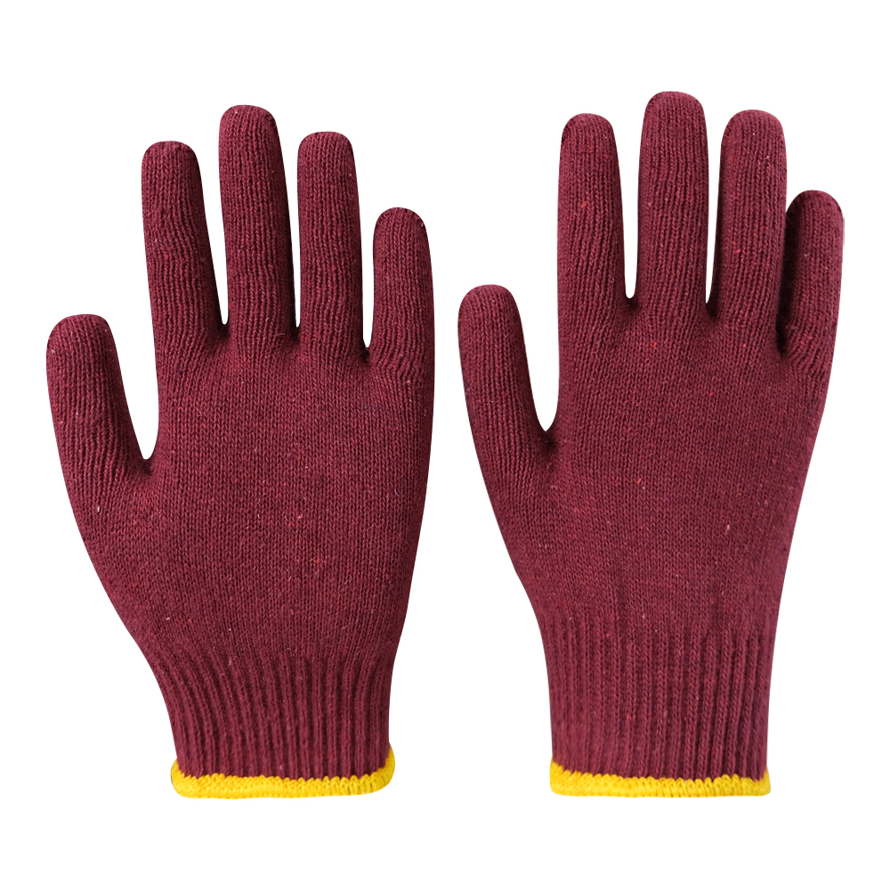 Zhongshang Wholesale 30g/pair of safety work gloves, labor education yellow cotton knitted gloves