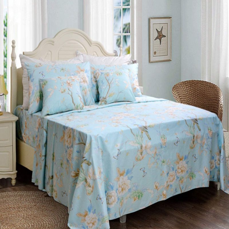 Simple Printed 6pcs Flat Sheet Set
