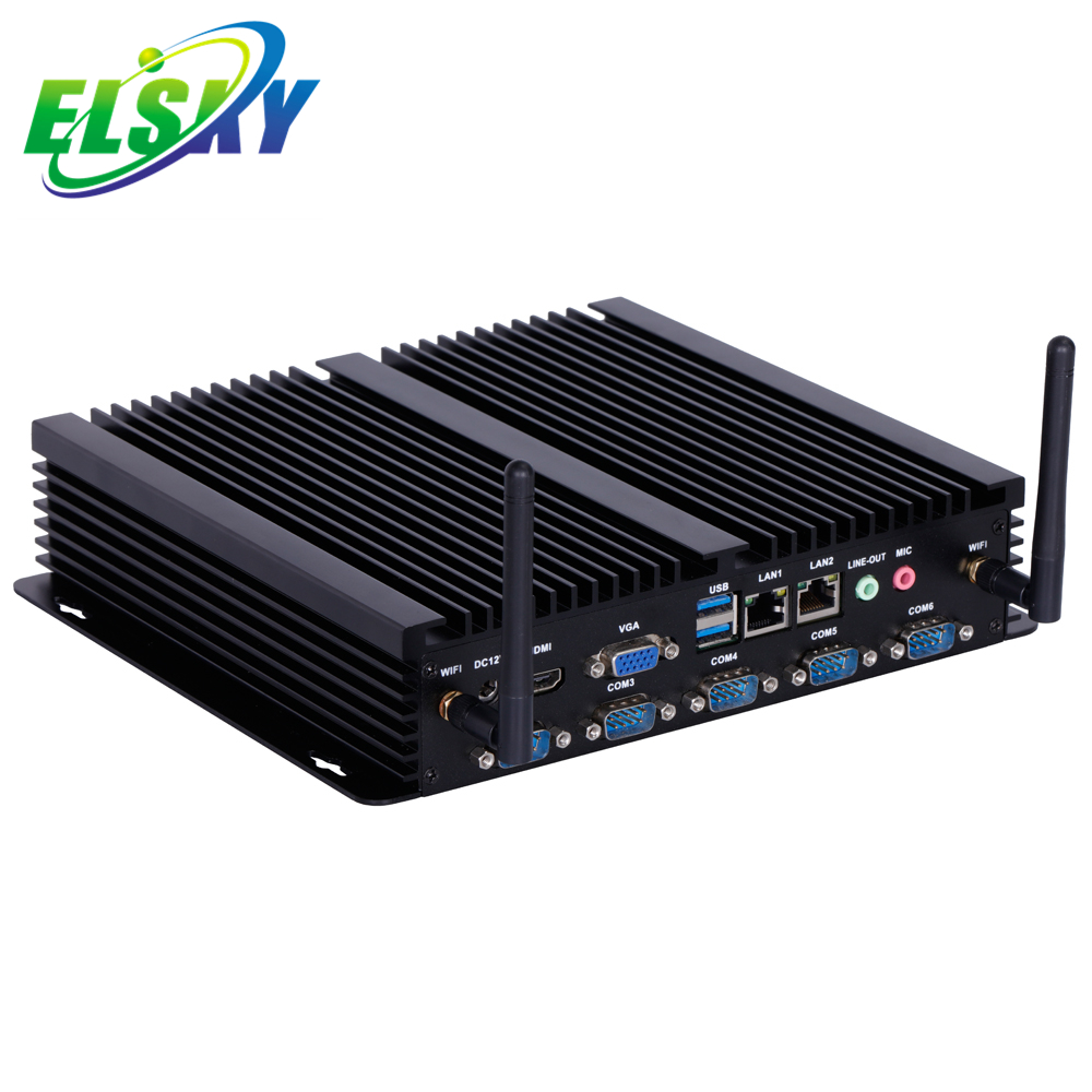 ELSKY Low Power Fanless Industrial PC IPC6000 Supports Intel CPU Celeron 2nd-10th Gen CORE i3 i5 i7