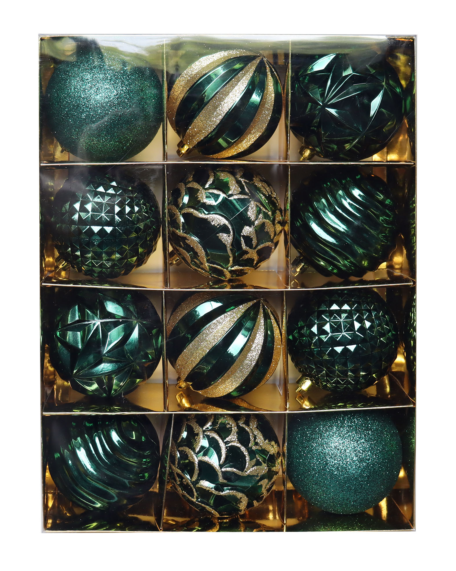 12PCS Christmas Tree Ornaments 8CM Plastic Christmas Ball